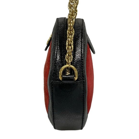 Auth GUCCI Ophidia 550618 Red Black Navy Suede Leather Shoulder Bag - Picture 4 of 16